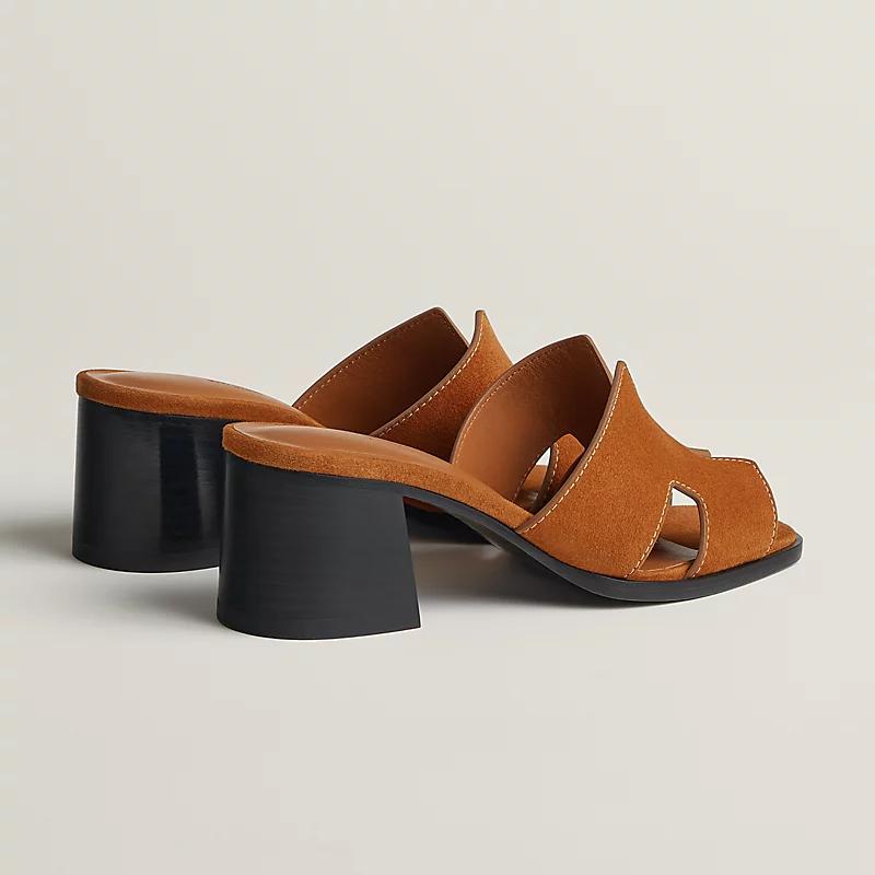 Giày Hermes Helia 60 Sandal Nữ Nâu